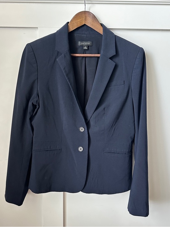 Ann Taylor Jackets & Blazers - Ann Taylor Navy Two-Button Tailored Blazer